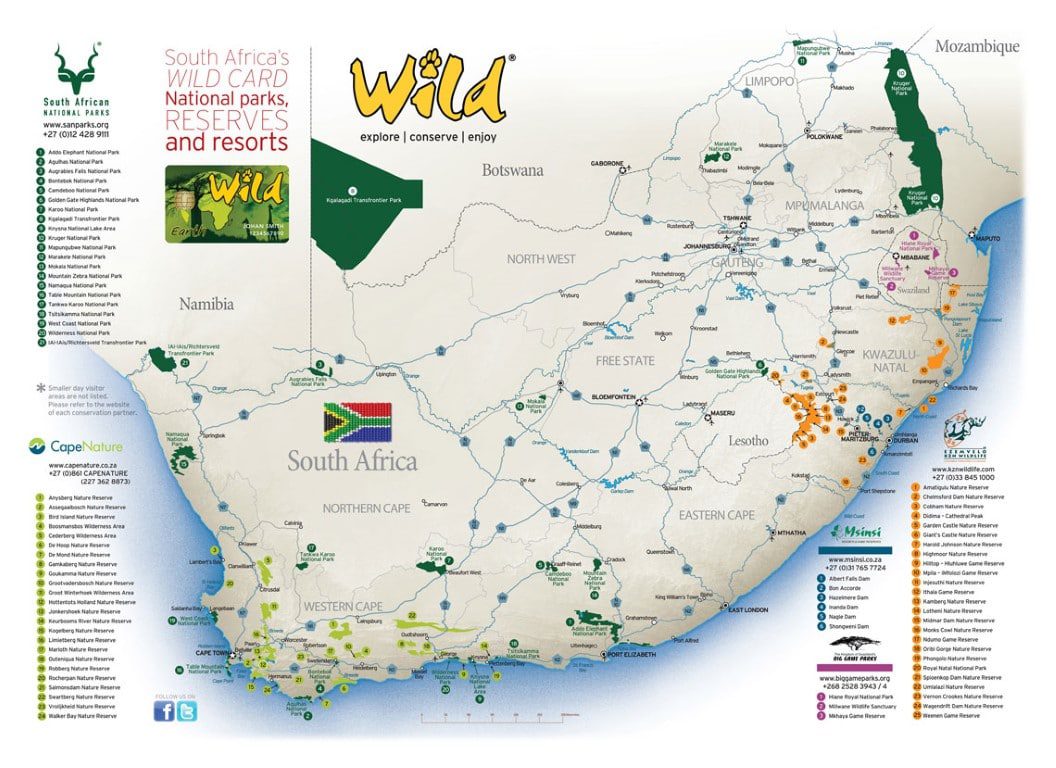 Kosten ter plaatse en boodschappen doen in Zuid Afrika - wildcard, entree, nationale parken, Zuid-Afrika