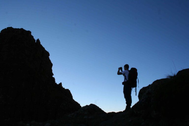 Drakensbergen Hiker Silhouette