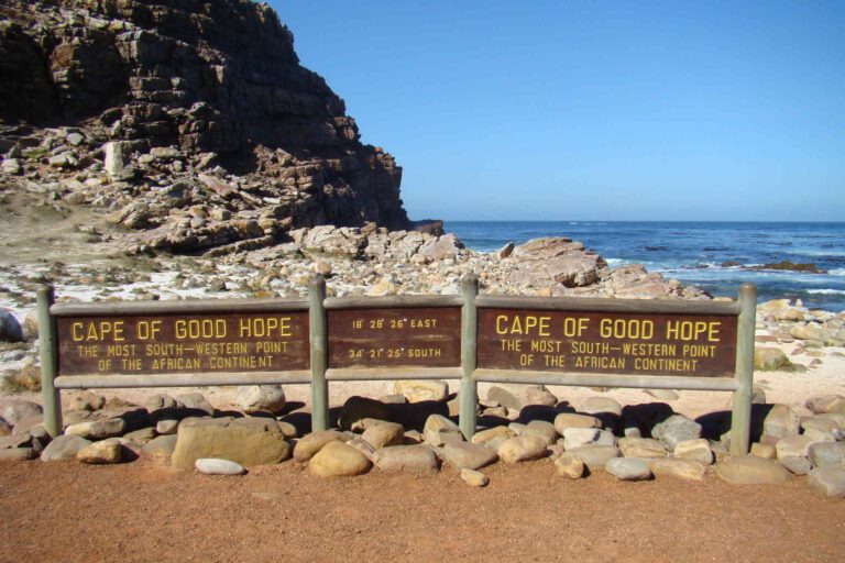 Cape of Good Hope bord bij Kaap de Goede Hoop in Zuid-Afrika