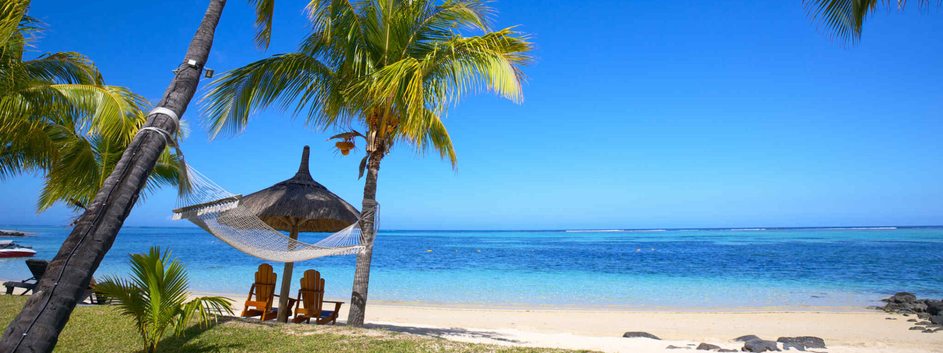 Tropisch strand op Mauritius