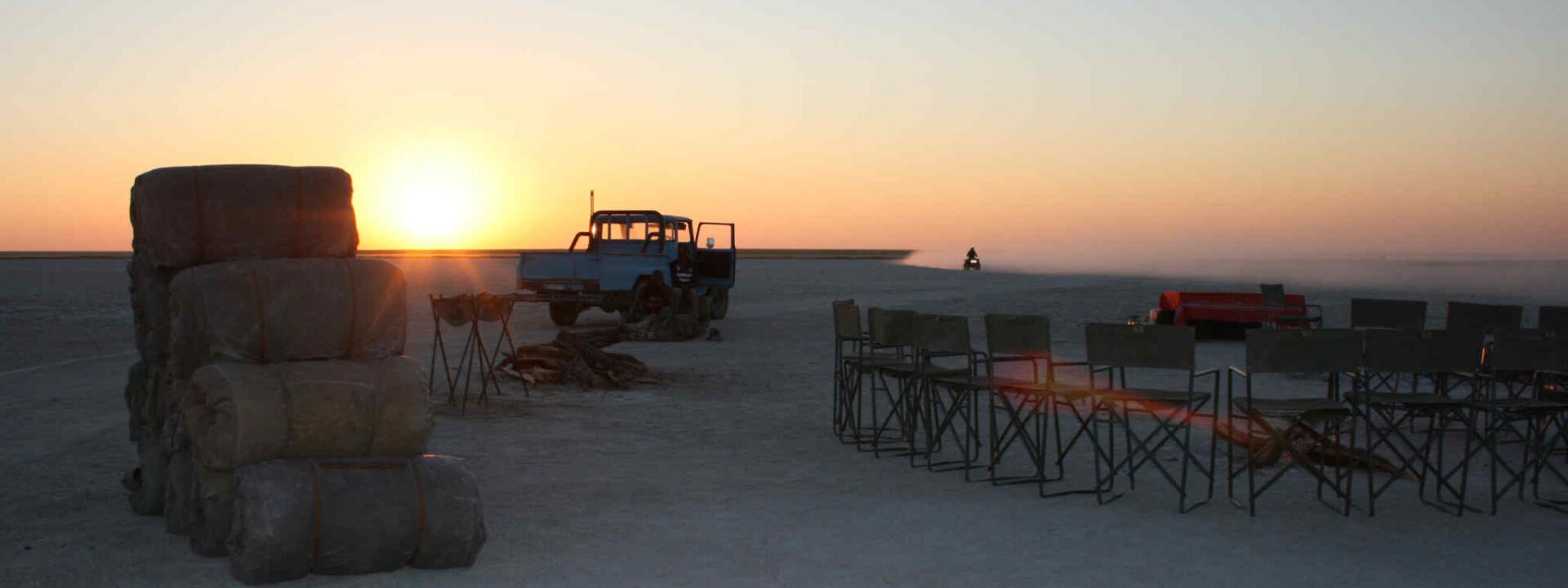 Kamp in Ntwetwe Pan in Botswana