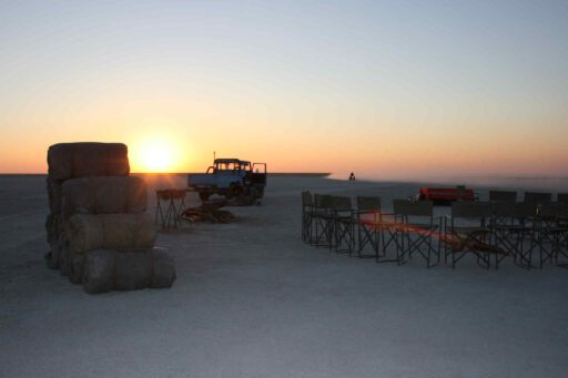 Kamp in Ntwetwe Pan in Botswana