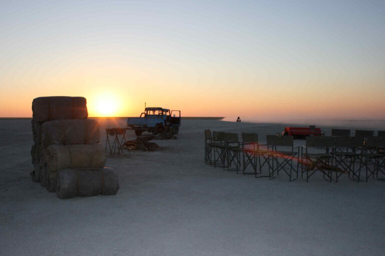 Kamp in Ntwetwe Pan in Botswana