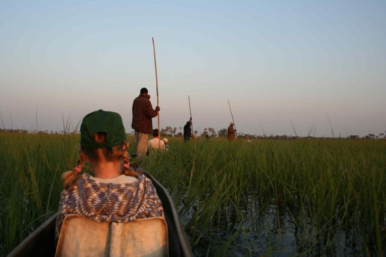 Mokoro tocht door de Okavango Delta in Botswana
